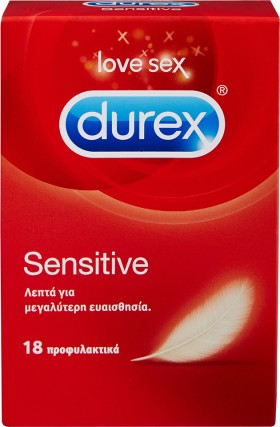 Durex Προφυλακτικά Sensitive Thin Feel Λεπτά 18τμχ