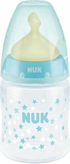 Nuk First Choice Θηλή Latex Μ Μπιμπερό με Ένδειξη Θερμοκρασίας 0-6μηνών Γαλάζιο 150ml 10.743.887