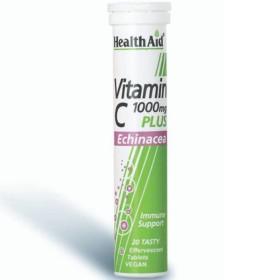Health Aid Vitamin C 1000mg Plus Echinacea Λεμόνι 20tabs αναβράζοντα