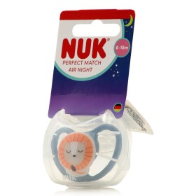 NUK Perfect Match Air Night Πιπίλα Σιλικόνης 0-6m Σιελ Λιονταράκι 1τμχ 10.176.349