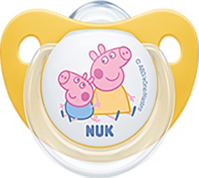 Nuk Πιπίλα Trendline Σιλικόνης Peppa Pig & George 6-18m Κίτρινο 1τμχ 10.736.725