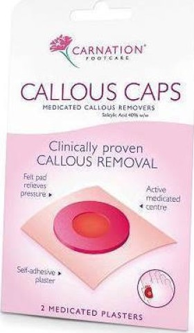 Carnation Callous Caps 2τμχ Επιθέματα Αφαίρεσης Κάλων με Σαλικιλικό Οξύ 1045