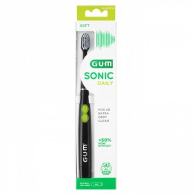 GUM Sonic Daily Soft 4100 Ηλεκτρική Οδοντόβουρτσα Μπαταρίας Μαύρο 1τμχ