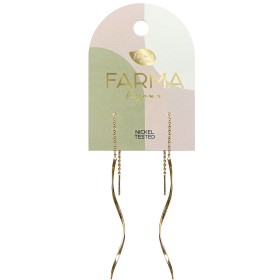 Farma Bijoux Υποαλλεργικά Σκουλαρίκια Saliscendi Gold Elica 100mm BEG017 1 ζευγάρι