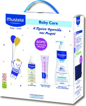 Mustela Promo Pack Gentle Cleansing Gel 500ml και Vitamin Barrier Cream 50ml και Baby Oil 110ml με Δώρο Νεσεσέρ