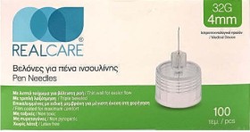 Real Care Βελόνες Ινσουλίνης 32G 4mm 100τμχ