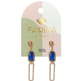 Farma Bijoux Υποαλλεργικά Σκουλαρίκια Κρεμαστός Μπλε Χαλαζίας 45mm 1 ζευγάρι PG25