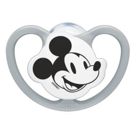 Nuk Πιπίλα Σιλικόνης Space Mickey & Minnie 6-18m με Θήκη Γκρι 10.176.362