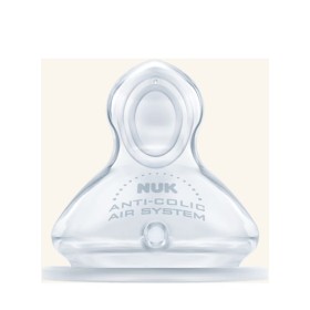 Nuk First Choice Plus Θηλή Σιλικόνης Μ Μεσαία Οπή για Γάλα με Βαλβίδα 6-18m 1τμχ 10.721.278