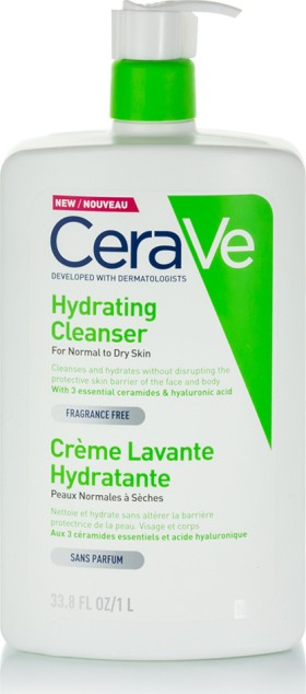 CeraVe Hydrating Cleanser Κρέμα Καθαρισμού Για Κανονικό - Ξηρό Δέρμα 1000ml