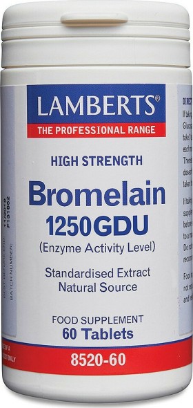 Lamberts Bromelain 1250GDU Βρωμελαϊνη 500mg 60tabs