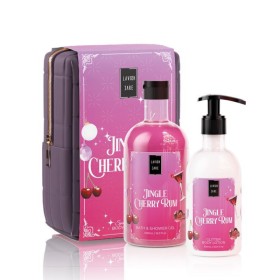 Lavish Care XMAS PROMO 2025 Jingle Cherry Rum με Bath & Shower Gel 500ml & Glitter Body Lotion 300ml & ΔΩΡΟ Νεσεσέρ