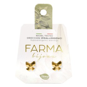 Farma Bijoux Υποαλλεργικά Σκουλαρίκια Χρυσοί Φιόγκοι 10mm 1 ζεύγος G008