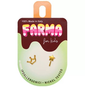 Farma Bijoux For Kids Παιδικά Υποαλλεργικά Σκουλαρίκια Ραβδί και Στέμμα Καρφωτά 8mm G587