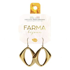Farma Bijoux Υποαλλεργικά Σκουλαρίκια Μενταγιόν Χρυσός Ρόμβος 42mm PG19