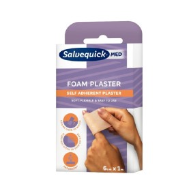 Salvequick MED Foam Plaster 6cm x 1m Αδιάβροχος Επίδεσμος Χωρίς Κόλλα Χρώμα Μπεζ 1τμχ