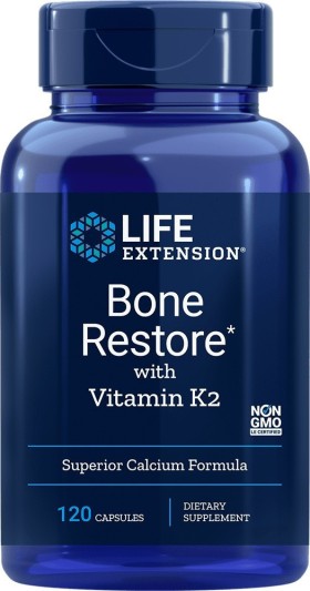 Life Extension Bone Restore with Vitamin K2 Συμπλήρωμα για την Υγεία των Οστών 120caps