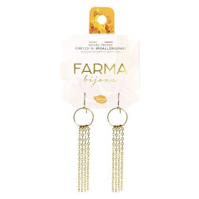 Farma Bijoux Υποαλλεργικά Σκουλαρίκια Χρυσές Κρεμαστές Αλυσίδες 50mm PG22