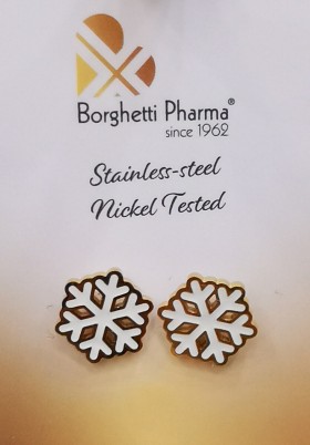Borghetti Pharma Υποαλλεργικά Σκουλαρίκια Χιονονιφάδες καρφάκια 1 ζευγάρι
