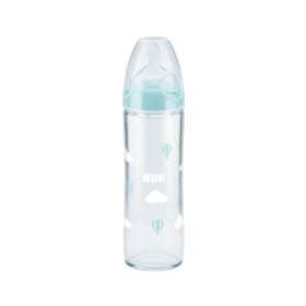 Nuk New Classic Γυάλινο Μπιμπερό Blue Clouds Μπλε 0-6m 240ml 1τμχ 10.745.080