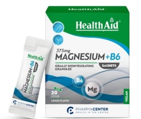 Health Aid Magnesium + B6 375mg 20 φακελίσκοι Λεμόνι