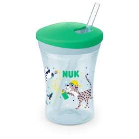 Nuk Action Cup Πράσινο Εκπαιδευτικό Ποτηράκι με Καλαμάκι 12m+ 230ml 10.751.136