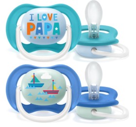 Avent Πιπίλες Σιλικόνης Ultra Air Pacifier για Αγόρι 6-18m 2τμχ SCF080/03