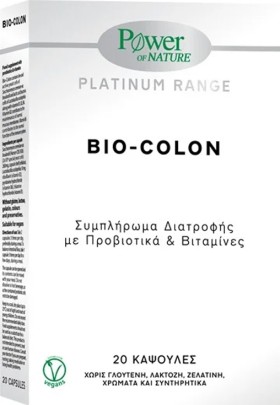 Power Health Platinum Range Bio-Colon Προβιοτικά και Βιταμίνες 20caps