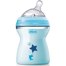 Chicco Natural Feeling Color Πλαστικό Μπιμπερό Σιλικόνη Σιέλ 2m+ 250ml 80825-21