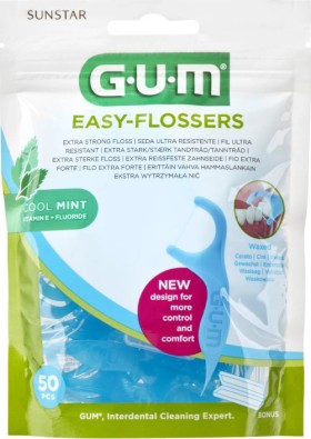 GUM Easy Flossers 890 Οδοντικό Νήμα σε Διχάλες με Γεύση Μέντας 50τμχ