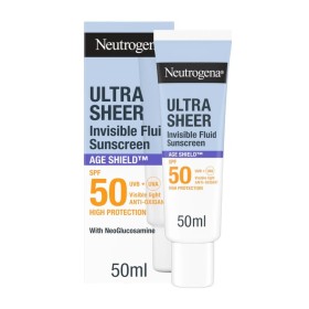 Neutrogena Sunscreen Ultra Sheer Invisible Fluid Age Shield SPF50 Αντηλιακό Γαλάκτωμα Προσώπου με Αντιγηραντική Δράση 50ml