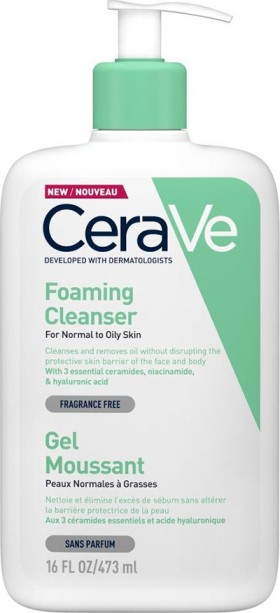 CeraVe Foaming Gel for Normal to Oily Skin Fragrance Free 473ml