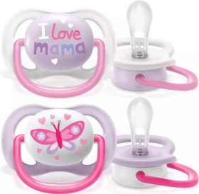 Avent Ultra Air Ορθοδοντική Πιπίλα Σιλικόνης I Love Mama 0-6m 2τμχ SCF080/02