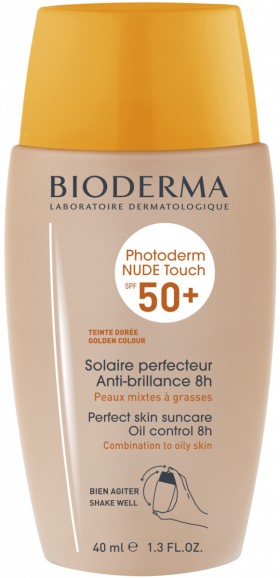 Bioderma Photoderm Nude Touch Mineral SPF50 Αντηλιακή Κρέμα Προσώπου με Χρώμα Ματ για Λιπαρές - Ευαίσθητες Επιδερμίδες 40ml