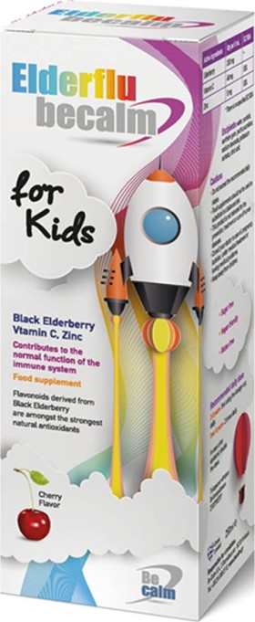 Becalm Elderflu Σιρόπι για Παιδιά για τη Φυσιολογική Λειτουργία του Ανοσοποιητικού με Γεύση Κεράσι 250ml