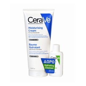 CeraVe PROMO PACK Moisturising Cream Ενυδατική Κρέμα 177ml & ΔΩΡΟ Hydrating Cleanser  Κρέμα Καθαρισμού 20ml