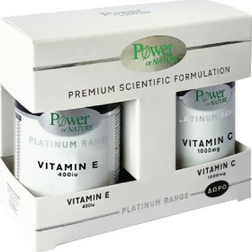 Power Of Nature Platinum Range PROMO PACK Vitamin E 400IU 30caps & Δώρο Vitamin C 1000mg 20caps