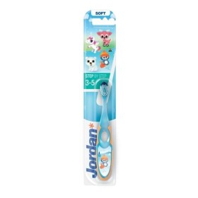 Jordan Kids Toothbrush Step by Step Soft, Μαλακή Παιδική Οδοντόβουρτσα 3-5 Ετών Μπλε 1τμχ