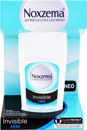 Noxzema Invisible Him Roll-On Aνδρικό Αποσμητικό που δεν αφήνει Λεκέδες 50ml