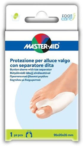 Master Aid Foot Care Προστατευτικό Βλαισού Μεγάλου Δαχτύλου με Διαχωριστικό 95x20x35 mm 1τμχ
