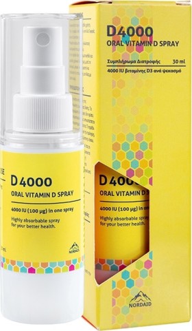 Nordaid D 4000iu Oral Spray Βιταμίνη D για Υπογλώσια Χρήση σε Μορφή Σπρέϊ 30ml