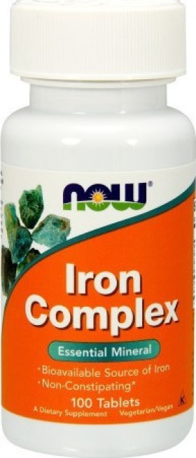Now Foods Iron Complex Bisglycinate Συμπλήρωμα Σιδήρου 100tabs