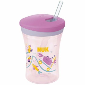 Nuk Action Cup Ροζ Καβουράκι Εκπαιδευτικό Ποτηράκι με Καλαμάκι 12m+ 230ml 10.751.136