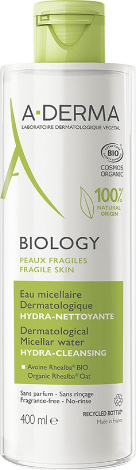 A-Derma Micellar Water Μικυλλιακό Νερό Ντεμακιγιάζ Biology 400ml