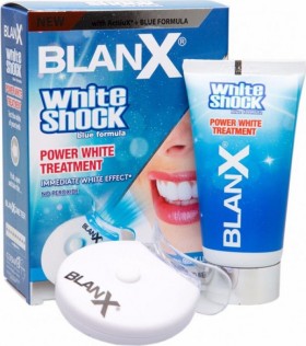 Blanx White Shock Power White ActiluX Treatment Οδοντόκρεμα 50ml & Μασελάκι LED για λεύκανση