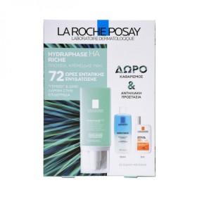 La Roche Posay PROMO 2023 Hydraphase HA Rich Κρέμα Προσώπου Πλούσιας Υφής 50ml & ΔΩΡΟ Anthelios UVmune 400 Invisible Fluid SPF50 Αντιηλιακό 3ml & Respectissime Eye Makeup Remover 50ml