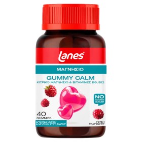 Lanes Gummy Calm Gummies, Ζελεδάκια Ενηλίκων Mε Κιτρικό Μαγνήσιο Βιταμίνες Β6 & Β12, Γεύση Βατόμουρο 40τμχ