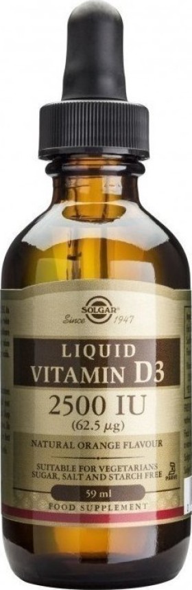 Solgar Vitamin D3 2500iu Liquid Βιταμίνη D3 σε Υγρή Μορφή 59ml