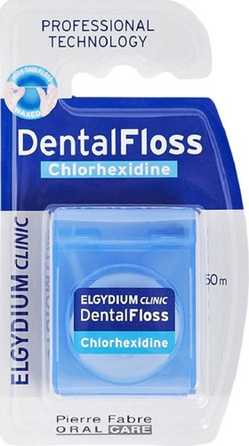 Elgydium Dental Floss Chlorhexidine Οδοντικό Νήμα με Χλωρεξιδίνη 50m