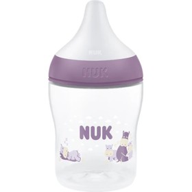 NUK Perfect Match Αnti-Colic Πλαστικό Μπιμπερό με Δείκτη Ελέγχου Θερμοκρασίας Ιπποπόταμος Μωβ 0m+, S Θηλή 150ml 10.215.410